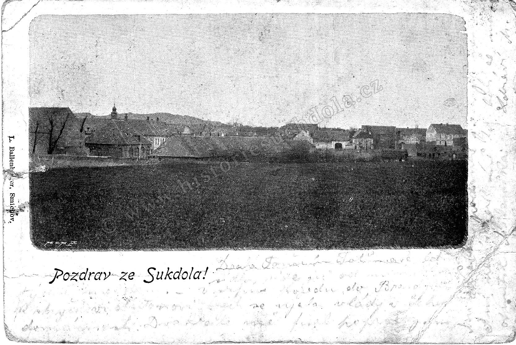 3 pohlednice Starý Suchdol 1904 (Černý M)vod